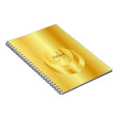 Gold Kijk Elegant Monogrammed Sjabloon Notitieboek (Rechterzijde)