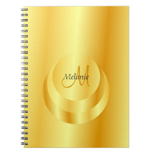 Gold Kijk Elegant Monogrammed Sjabloon Notitieboek