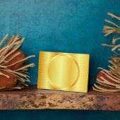 Gold Kijk Elegant voeg Jouw tekst Monogram Sjabloo Fotoplaat (Zijkant)