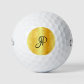 Gold Kijk Monogrammed Elegant Name Sjabloon Golfballen (Voorkant)