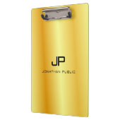 Gold Kijk Monogrammed Elegant Sjabloon Klembord (Links)