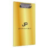 Gold Kijk Monogrammed Elegant Sjabloon Klembord (Rechts)