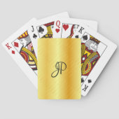 Gold Kijk Sjabloon Monogram Elegant Trendy Pokerkaarten (Achterkant)