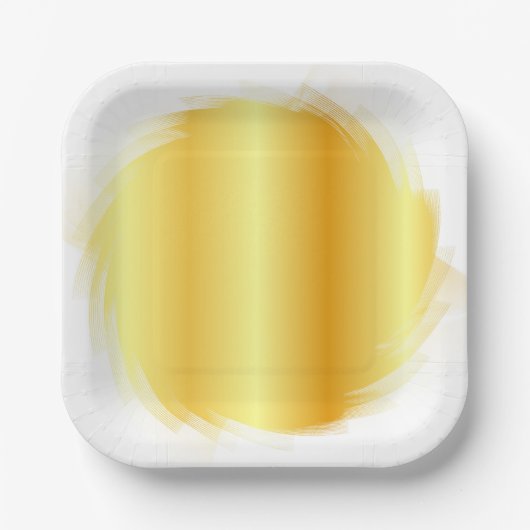 Gold Kijk Trendy Elegant Glamoureuze Sjabloon Papieren Bordje (Voorkant)