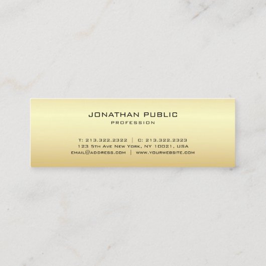 Gold Kijk uit elegant Monogram Modern Professional Mini Visitekaartje (Achterkant)