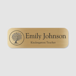 Gold Kindergarten Teacher Name | Custom Teacher Naamplaatje