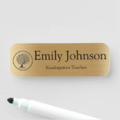 Gold Kindergarten Teacher Name | Custom Teacher Naamplaatje (In situ)