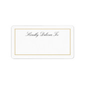 Gold Kindly bezorgt huwelijksadres Etiket (Voorkant)