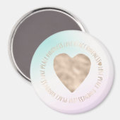 Gold Kindness Love Peace Heart Aqua Pink Tie Dye Magneet (Voorkant / Achterkant)