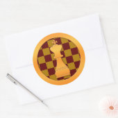 Gold King Chess Piece Ronde Sticker (Envelop)