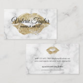 Gold Kiss Luxe Afspraak / Glitter Trim Afsprakenkaartje (Voorkant / Achterkant)