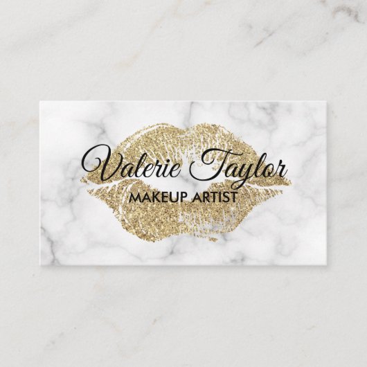 Gold Kiss Luxe Afspraak / Glitter Trim Afsprakenkaartje (Voorkant)