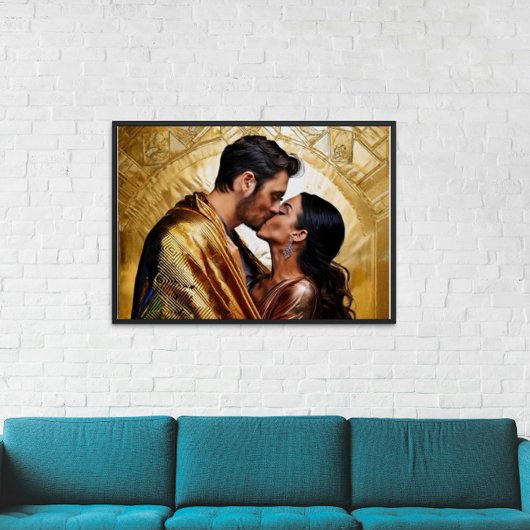 Gold Kiss Romantisch Paar ❤️  Design Perfect Poster