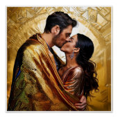 Gold Kiss Romantisch Paar ❤️  Design Perfect Poster (Voorkant)