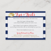 Gold Kisses op blauw en wit - Kaart voor aanvraag  Visitekaartje (Achterkant)