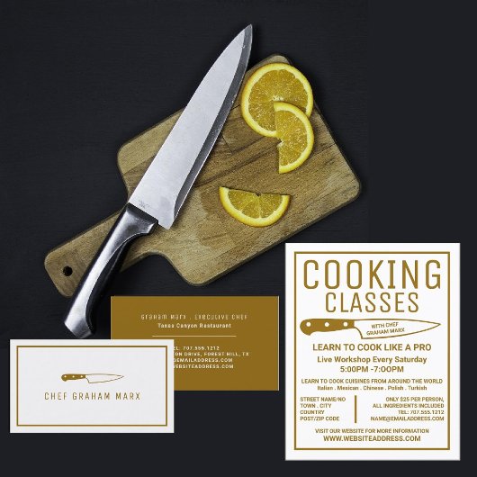 Gold Knife, Gourmet, Kokerklassen Adverteren Flyer
