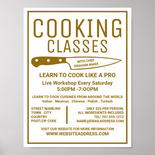 Gold Knife, Gourmet, Kokerklassen Adverteren Poster (Voorkant)