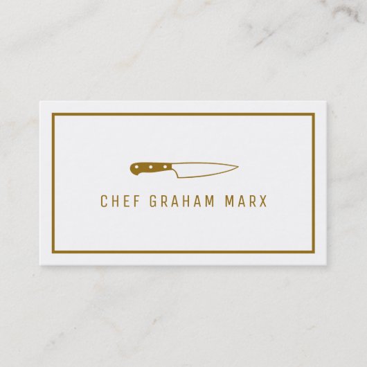 Gold Knife, Modern Gourmet, Chef, Koken Visitekaartje (Voorkant)