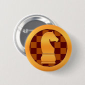 Gold Knight Chess Piece Ronde Button 5,7 Cm (Voorkant /achterkant)