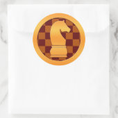 Gold Knight Chess Piece Ronde Sticker (Tas)