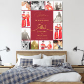 Gold Knot Double Happiness Chinese Weddenfoto Canvas Afdruk (Insitu (Slaapkamer))