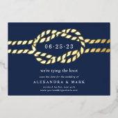 Gold Knot Nautical Save the Date Kaart (Voorkant)