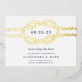 Gold Knot Nautical Save the Date Kaart (Voorkant)