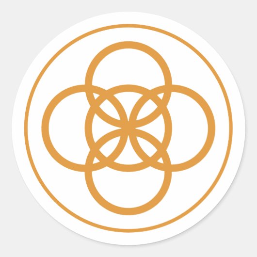 Gold Knot Ronde Sticker (Voorkant)