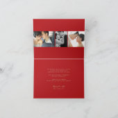 Gold Knot Union Double Happiness Chinese Wedding Bedankkaart (Binnen)