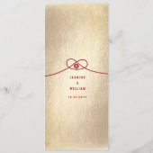 Gold Knot Union Double Happiness Chinese Wedding Menu (Achterkant)