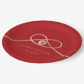 Gold Knot Union Double Happiness Chinese Wedding Papieren Bordje (Gekanteld)