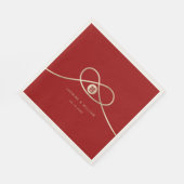 Gold Knot Union Double Happiness Chinese Wedding Servet (Hoek)