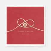 Gold Knot Union Double Happiness Chinese Wedding Servet (Voorkant)