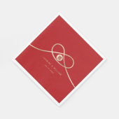 Gold Knot Union Double Happiness Chinese Wedding Servet (Hoek)