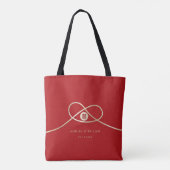 Gold Knot Union Double Happiness Chinese Wedding Tote Bag (Achterkant)