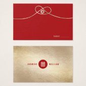 Gold Knot Union Double Happiness Chinese Wedding Visitekaartjes (Voorkant /achterkant)
