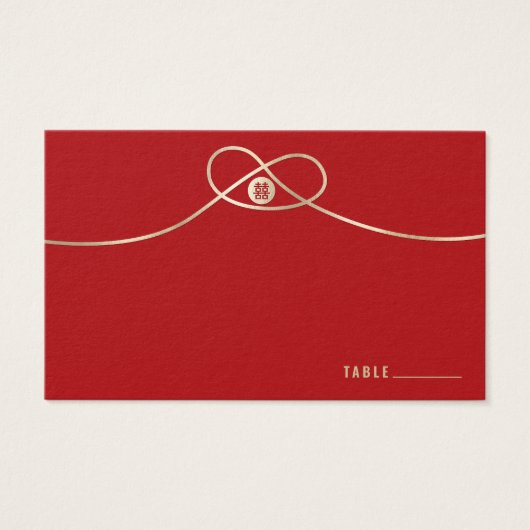 Gold Knot Union Double Happiness Chinese Wedding Visitekaartjes (Voorkant)