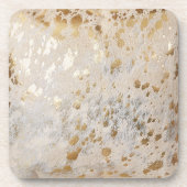 Gold Koeienhuid Print Metallic Bier Onderzetter (Voorkant)
