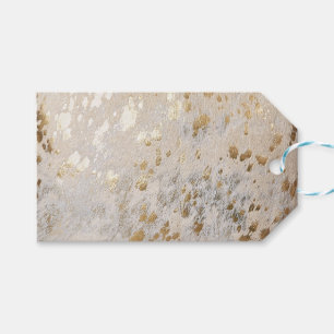 Gold Koeienhuid Print Metallic Cadeaulabel