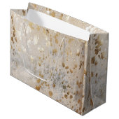 Gold Koeienhuid Print Metallic Groot Cadeauzakje (Voorkant Gekanteld)