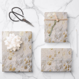 Gold Koeienhuid Print Metallic Inpakpapier Vel