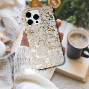 Gold Koeienhuid Print Metallic iPhone Case