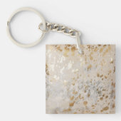 Gold Koeienhuid Print Metallic Sleutelhanger (voorkant)