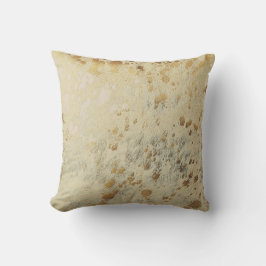 Gold Koeienhuid Print Metallic Throw Cushion  Kussen