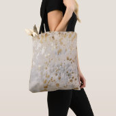 Gold Koeienhuid Print Metallic Tote Bag (Dichtbij)