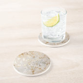 Gold Koeienhuid Print Metallic Zandsteen Onderzetter (Zijkant)