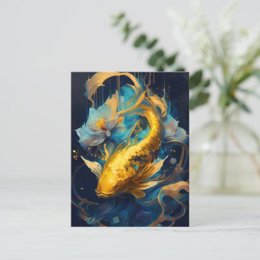 Gold Koi : Briefkaart (Staand voorkant)