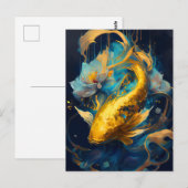 Gold Koi : Briefkaart (Voorkant / Achterkant)