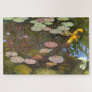 Gold Koi in Lily-vijver Legpuzzel