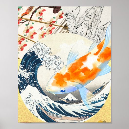  Gold Koi Pond van de Japanse cultuur Poster (Voorkant)